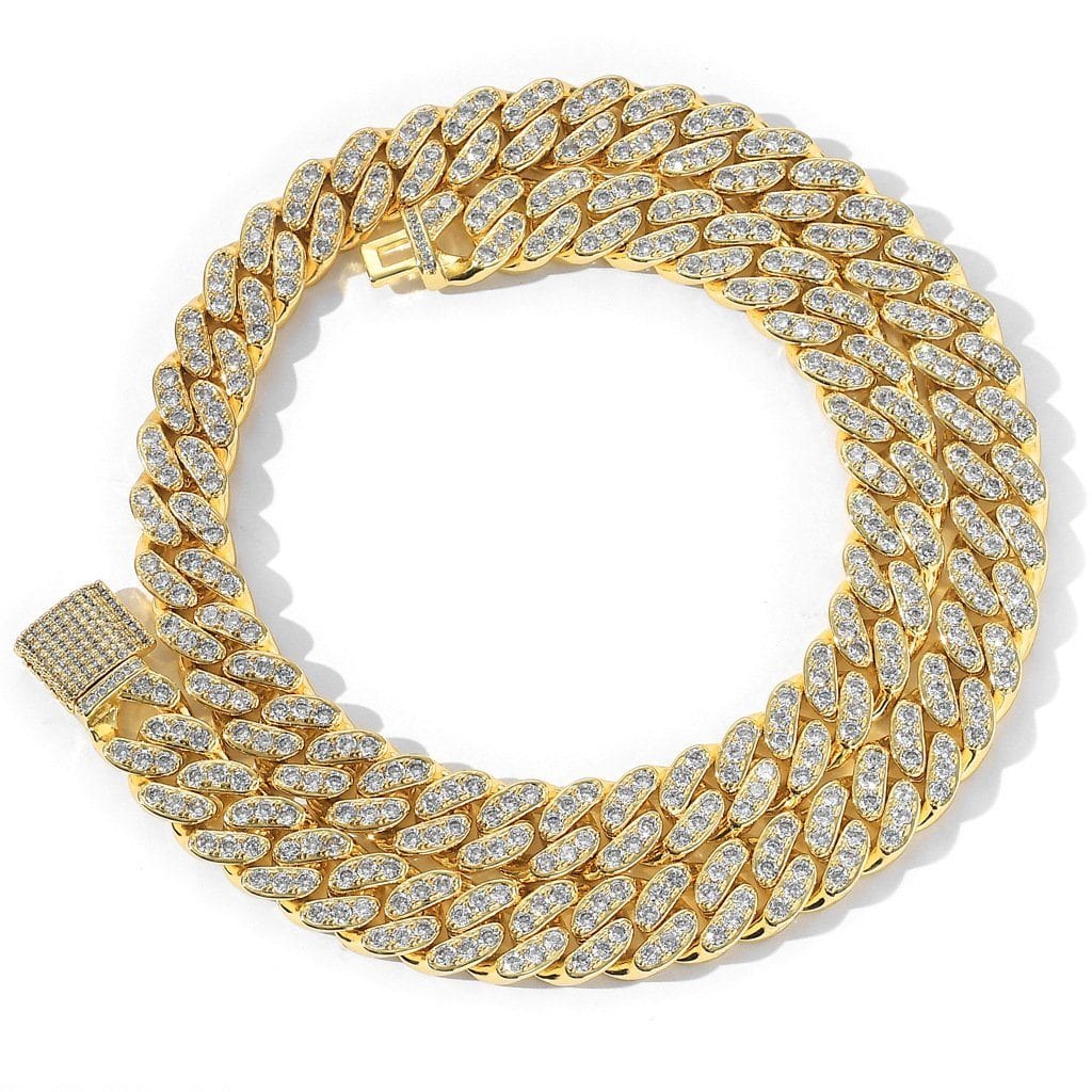 13mm Miami Cuban Link Chain (Single Row) - Various Colours Necklace Ross and Specter 40cm Gold 