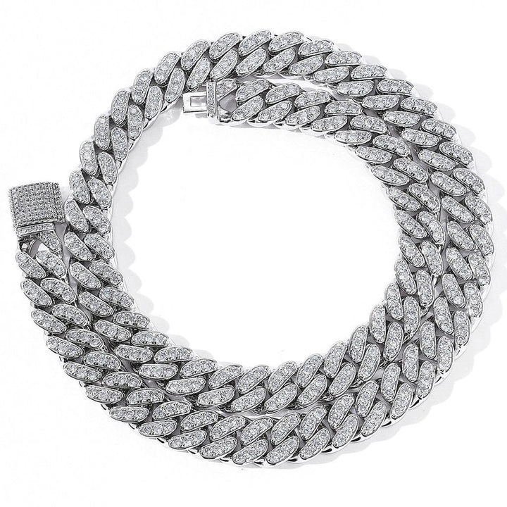 13mm Miami Cuban Link Chain (Single Row) - Various Colours Necklace Ross and Specter 40cm Silver