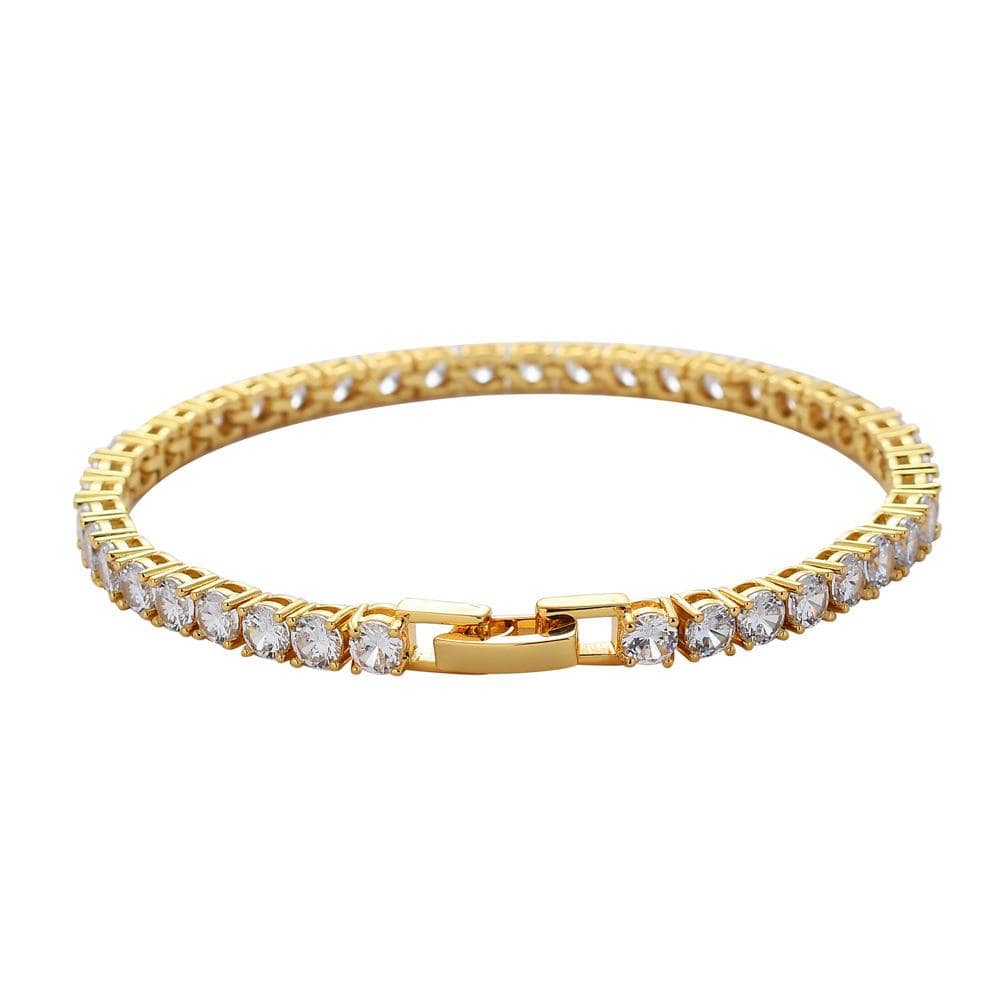 3mm Tennis Bracelet - Various Colours Bracelet Ross and Specter Gold 17.5cm
