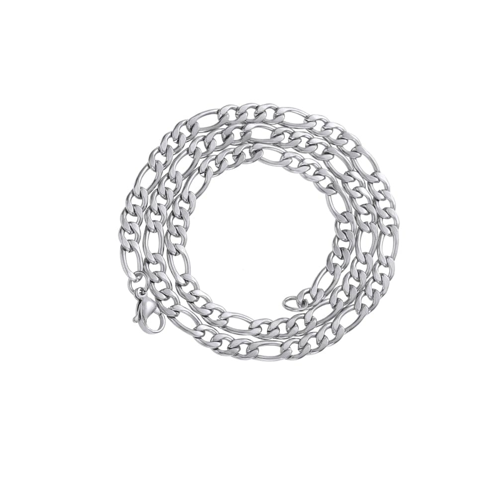 The 5mm Figaro Chain - Various Colours Ross and Specter Silver 45cm