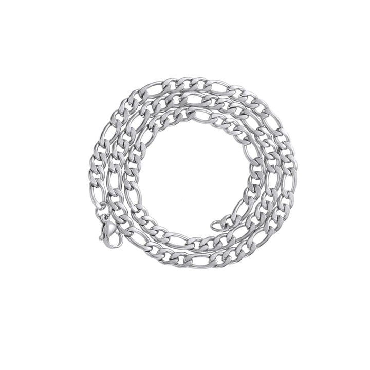 The 5mm Figaro Chain - Various Colours Ross and Specter Silver 45cm