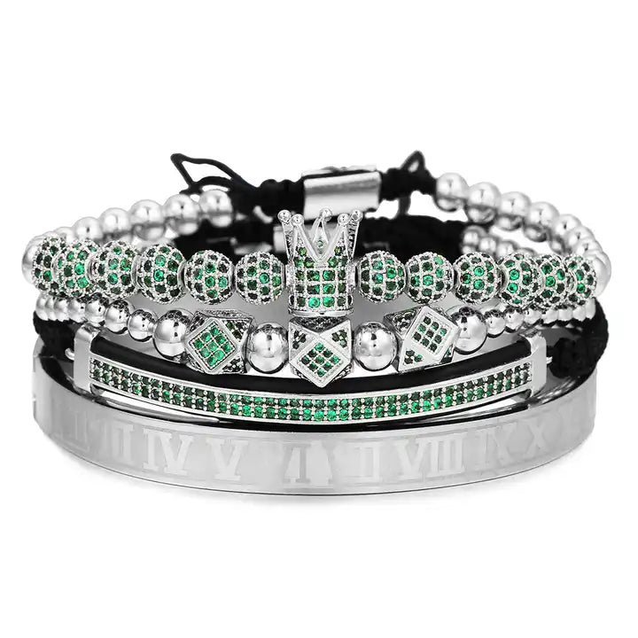 Green Roman Empire Bracelet Set (4pc)