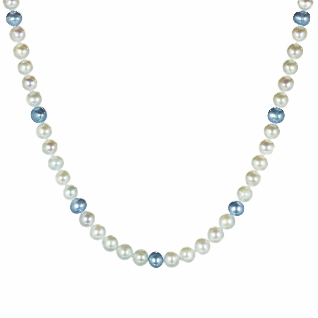 Blue Alternate Freshwater Pearl Necklace - 6MM - Ross and Specter