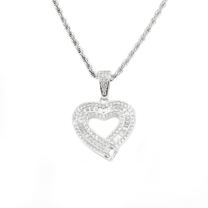 Iced Out Heart Necklace - Various Colours - Ross and Specter