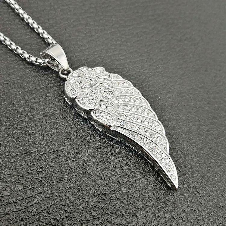 Angel Wing Necklace - Various Colours Necklace Ross and Specter Silver 