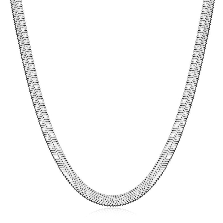 The 6mm Herringbone Chain Ross and Specter Silver 45cm 