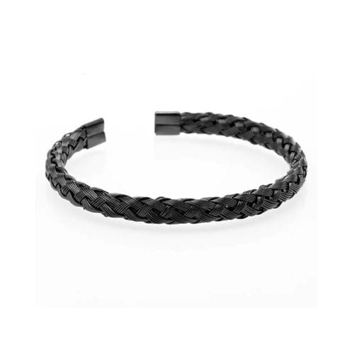 Woven Cable Bangle - Various Colours Cable Ross and Specter Black 