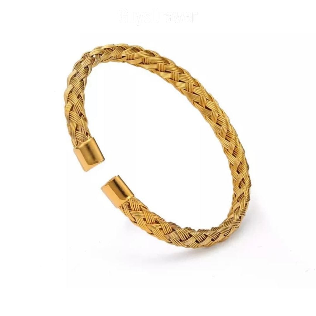 Woven Cable Bangle - Various Colours Cable Ross and Specter Gold 
